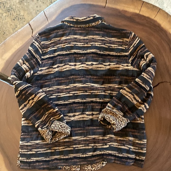 Coldwater CreekStriped Animal Print Jacket/ Size Medium - Picture 6 of 6
